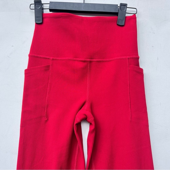 Athleta salutation stash rib flare red pants boot XS extra small - Picture 6 of 8